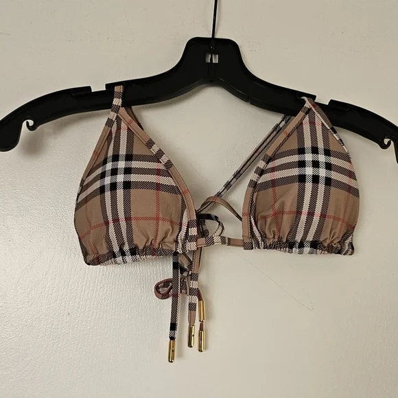 Burberry Tan Plaid Bikini Top - Picture 2 of 6